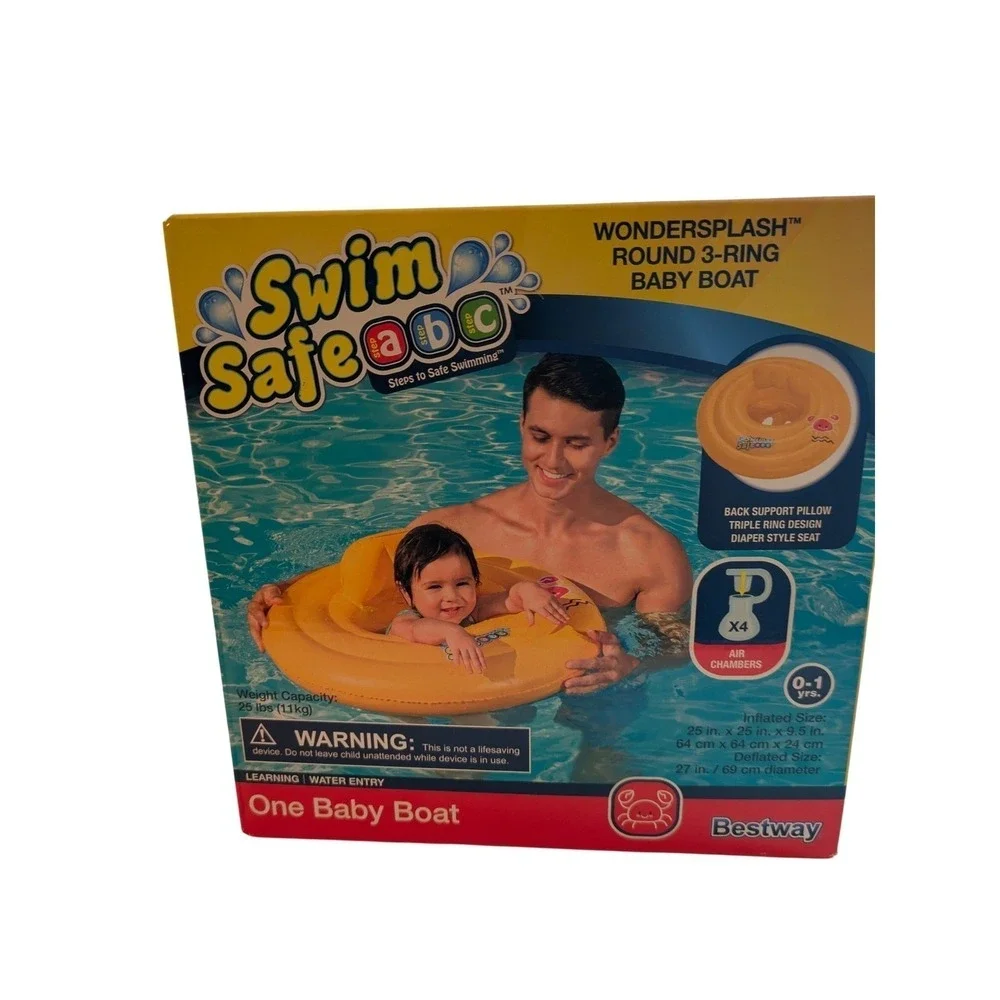 Baby Boat Pool Float  Bestway Swim Safe Round 3 Ring Water Entry 0 1 Years‎